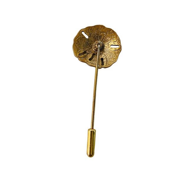 Vintage Goldtone Coppertone 2"l Stick Pin Sand Dollar Design (3/4") - Picture 12 of 16